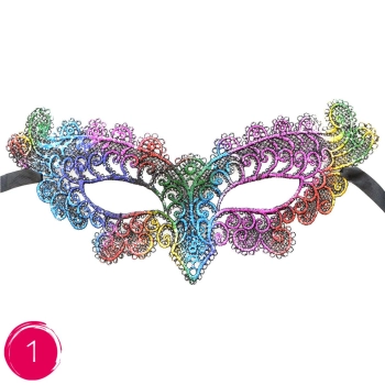 Maska Arpex Subtelna wielobarwna koronkowa (KM4282)