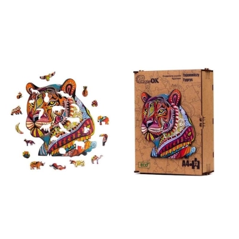 Puzzle Maksik drewniane eko 73 Tajemniczy tygrys A4 (PE7120)
