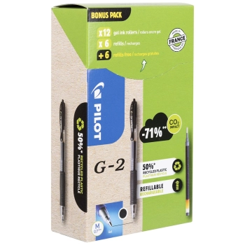 Długopis Pilot G2+ 12 wkładów czarnych