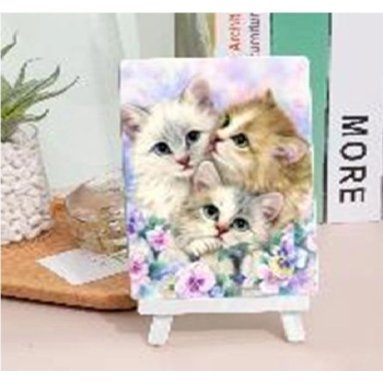 Zestaw kreatywny Norimpex Diamentowa mozaika kotki+ sztaluga 15x20cm (NO-1007273)