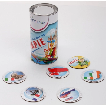 Gra edukacyjna Beniamin Palcem po mapie w tubie