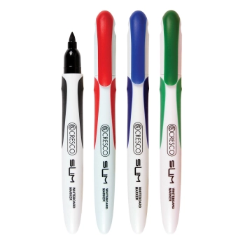 Marker suchościeralny Cresco Slim, 4 kolory 1,0-2,0mm okrągła końcówka (270040)