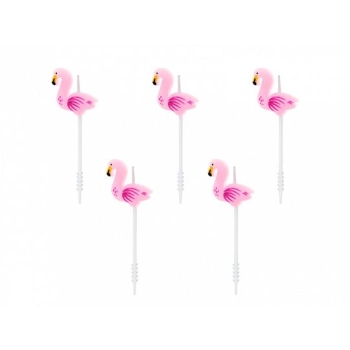 Świeczka urodzinowa Partydeco Flamingi, 3cm (SCS-8)