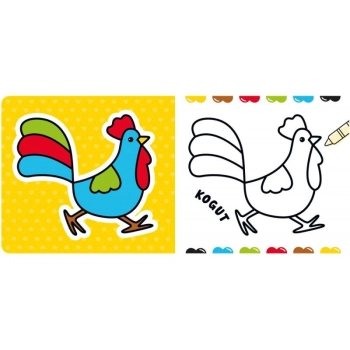 Książeczka edukacyjna Aksjomat Malowanki z wesołym autkiem. Gruby obrys. Kredki woskowe