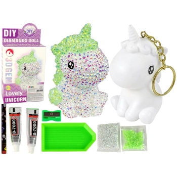 Zestaw kreatywny Lean Brelok jednorożec zielony diamenty 3 d (13039)