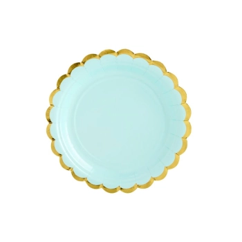 Talerz jednorazowy Partydeco miętowe 18cm, 6 sztuk śr. 180mm 6 szt (TPP16-103)