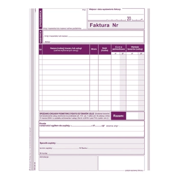 Druk offsetowy Michalczyk i Prokop Faktura VAT A5 80k. (201-3E)