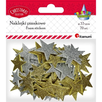 Naklejka (nalepka) Titanum Craft-Fun Series piankowe brokatowe gwiazdki (5696)