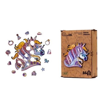 Puzzle Maksik drewniane eko 63 Bajeczny jednorożec A4 (PE7076)