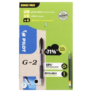 Długopis Pilot G2+ 12 wkładów czarnych