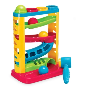 Zabawka edukacyjna Smily Play zjeżdżalnia z piłeczkami i młotkiem (SP82932)