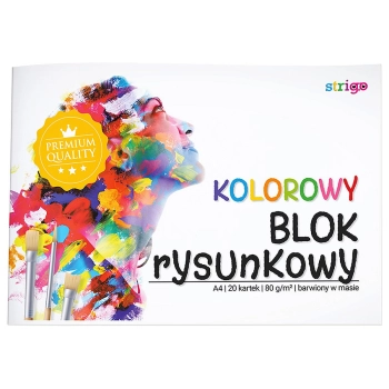 Blok rysunkowy Strigo A4 biały 80g 20k (SPA030)