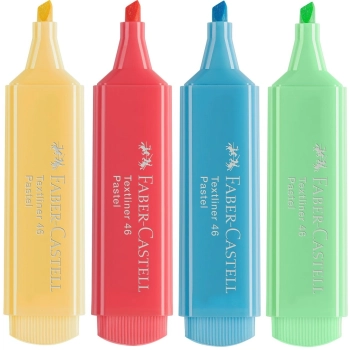 Zakreślacz Faber-Castell Pastel 4 szt, mix 1,0-5,0mm (254624 FC)