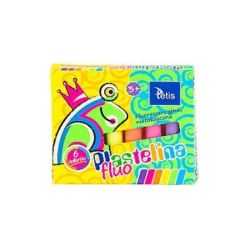 Plastelina Tetis 6 kol. fluorescencyjna mix 15g (KP002-A)