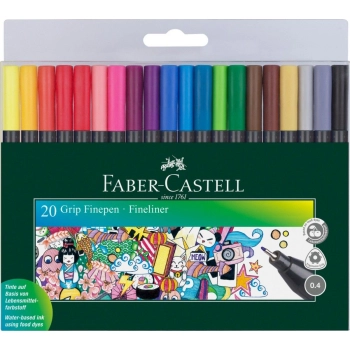 Cienkopis Faber Castell Grip, mix 0,4mm 20kol. (FC151620)