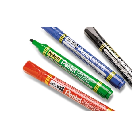Marker permanentny wkład czerwony 1,2-4,5mm ścięta końcówka Pentel