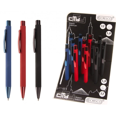Długopis Zenith 4 12 SZTUK CITY 59074642232663 wkład niebieski 1,0mm Cresco (750035)