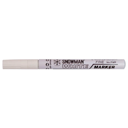 Marker olejowy średni biały wkład biały 1-1,5mm okrągła końcówka Snowman