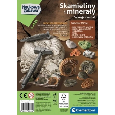 Zestaw kreatywny dla dzieci Naukowa zabawa. Skamieliny i Minerały Clementoni (50866)