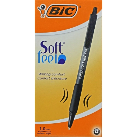 Długopis SOFT FEELCLIC czarny wkład czarny 1,0mm Bic (837397)