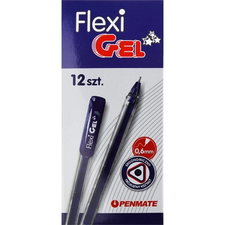 Długopis FLEXI GEL żelowy niebieski wkład czerwony 0,6mm Penmate (TT8500)