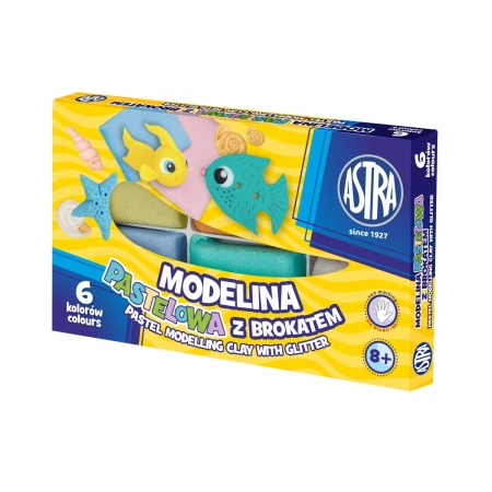 Modelina 6 kol. pastelowa-brokatowa mix Astra (304118001)