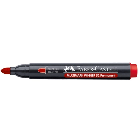 Marker permanentny wkład czerwony okrągła końcówka Faber Castell
