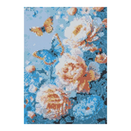 Zestaw kreatywny Diamentowa mozaika 30x40cm Róże z motylami Flamingo Line (12)
