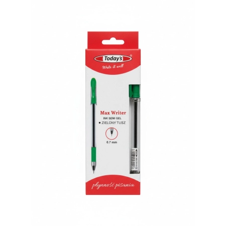 Długopis żelowy MAX WRITER GEL zielony 5902315579248 wkład zielony 0,7mm Todays (79248)