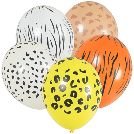 Balon gumowy z nadrukiem zwierzęcym (5 szt.) mix Arpex (KB1991)