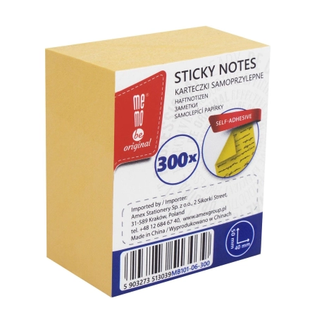 Notes samoprzylepny (karteczki) żółte Memobe (MB101-06-300)