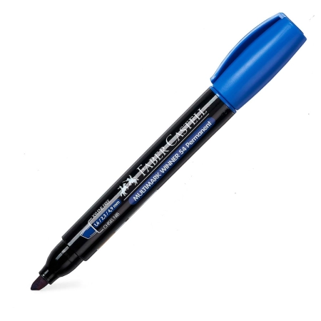 Marker permanentny wkład niebieski ścięta końcówka