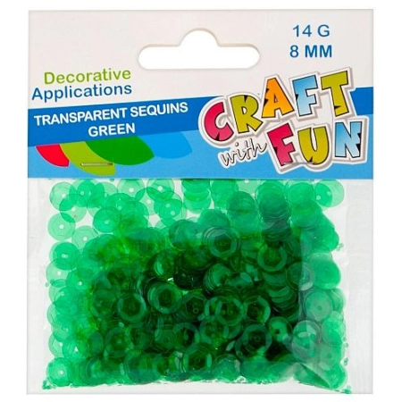 Cekiny zielony transparentny 14g Mega Creative (439329)