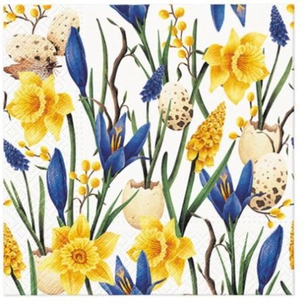 Serwetki Lunch Muscari with Daffodils mix nadruk bibuła [mm:] 330x330 Paw (SDL137800)