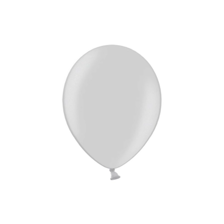 Balon gumowy metalizowany 100 szt srebrny 12cal Partydeco (12M-061)