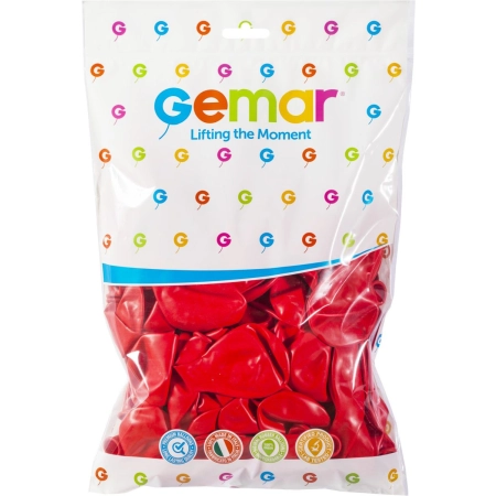 Balon gumowy czerwony pastelowy 100 szt czerwony 10cal Godan (g90/45)
