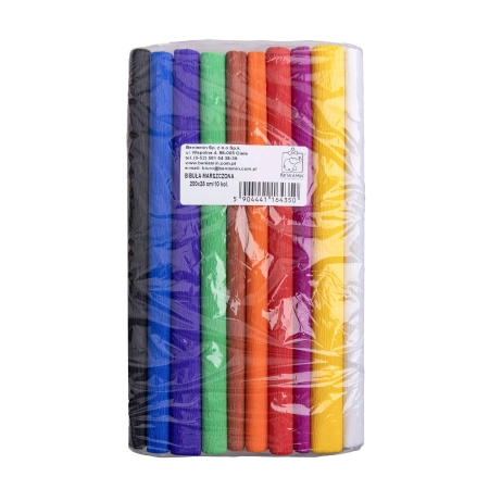 Bibuła marszczona 10 kolorów mix 250mm x 2000mm Beniamin
