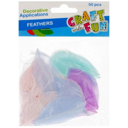 Piórka Pastel mix 50 szt Craft with Fun (501477)