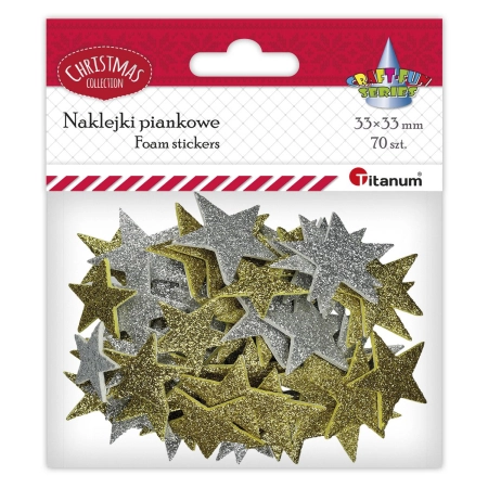Naklejka (nalepka) Craft-Fun Series piankowe brokatowe gwiazdki Titanum (5696)