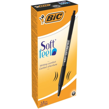 Długopis SOFT FEELCLIC czarny wkład czarny 1,0mm Bic (837397)