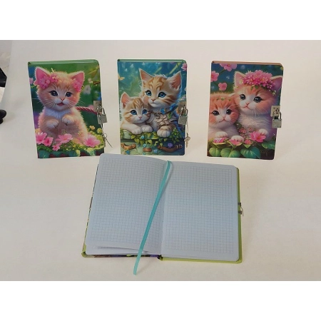 Notes (notatnik) A5 kotki z kłódką krata Adar (588752)