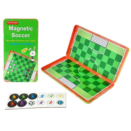 Gra zręcznościowa piłkarzyki magnetyczne, w metalowym pudełku Adar (608580)