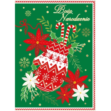 Kartka składana B6 BN SWIATECZNA REKAWICA MERRY CHRISTMAS Henry (5905701480548)