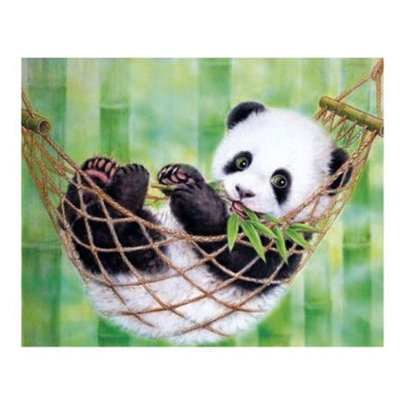 Zestaw kreatywny Diamentowa mozaika 30x40cm Panda w hamaku Flamingo Line (1(43))