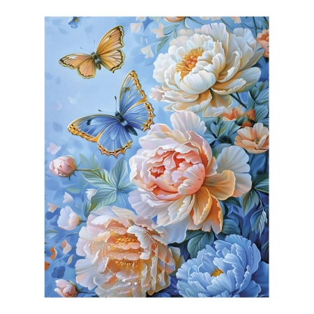 Zestaw kreatywny Diamentowa mozaika 30x40cm Róże z motylami Flamingo Line (12)